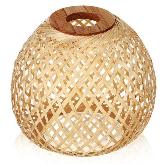 HOMEMAXS  Rattan Ceiling Light Hanging Lamp Shade Bamboo Woven Lampshade