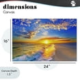 thumbnail image 4 of Stupell Industries Coastal Golden Sunset Beach Blue Sky Canvas Art, 24 x 16, by Eszra Tanner, 4 of 8