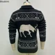 thumbnail image 5 of Suéter cálido de otoño e invierno para hombre, cárdigan de punto con estampado de ciervo, cárdigan de gran tamaño para la calle, prendas de punto informales vintage para Navidad, 5 of 5