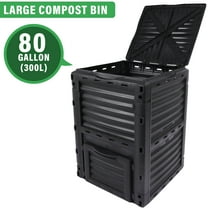 Large Garden Compost Bin, 80 Gallon (300L) Outdoor Composter Tumbler for Fast Creation of Fertile Soil, Lightweight