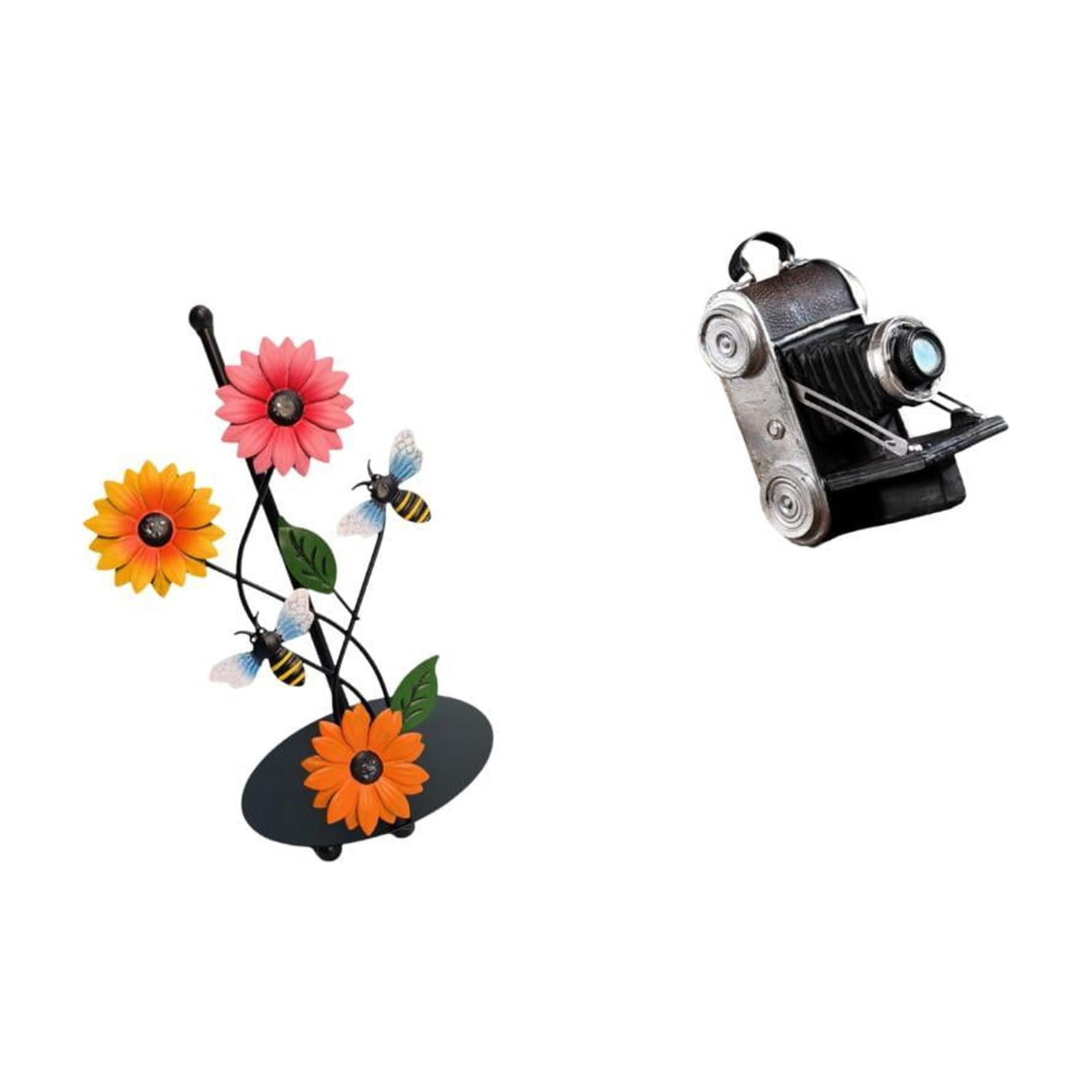 Fiocias Toilet Paper Holder Paper Towel Holder Countertop Camera Statue Model Collectible Figurine Iron And Resin Material Suitable for Kitchen Countertop Din
