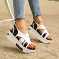 thumbnail image 5 of Women's Sandals Wedge Breathable Open Toe Summer Women's Trendy Solid Color Ankle Strap Women Footwear Women's Fashionable Casual Versatile Summer Fashion Beach Shoes White 6, 5 of 9