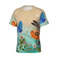 thumbnail image 3 of Rocae Colorful Plants And Insects for Men's Moisture-Wicking Crew Tee - T-Shirt for Sports, Outdoor Activities, and Casual WearSmall, 3 of 9