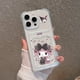 thumbnail image 3 of Kuromi My melody-funda bonita para iPhone, carcasa transparente anticaída, compatible con modelos 16, 15, 14, 13, 12, 11 Mini Pro Max, X, XR, XSMax, 6S, 6, 7, 8 Plus, 3 of 5