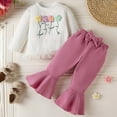 thumbnail image 2 of Caqnni Baby Girl Fall Winter Clothes Toddler Girl Outfits Long Sleeve Patchwork Sweatshirt Tops Pants 2 Piece Toddler Gift 3 6 12 18 24 Months 2T 3T Outfits,6-12 Months, 2 of 9