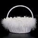thumbnail image 3 of Lightweight and elegant wedding flower girl basket with white satin decorated candy basket, 3 of 4