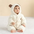 thumbnail image 2 of Zwiiyzr Toddler Infant Long Sleeve Onesie Boy Girl Fluffy Jumpsuit Hooded Fleece Rompers 2-30 Months Baby Clothes Soft Pajamas Unisex Thick Warm Outfits Birthday Gift White, 2 of 8