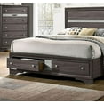 thumbnail image 4 of Gray Classic King Size Bed Panel HB Dresser Nightstand w Jewelry Tray Mirror 4pc Set Solid Wood Bedroom Furniture, 4 of 8