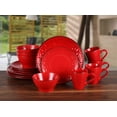 thumbnail image 5 of Lorren Home Trends LH526 16 Piece Stoneware Scroll Dinnerware Set, Red, 5 of 5