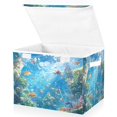 thumbnail image 2 of WOBOGO Undersea World Large Collapsible Storage Box Flip Lid Fabric Decorative Organizer Container Basket with Handles 16.5×12.6×11.8in, 2 of 7