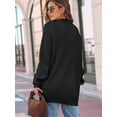 thumbnail image 4 of Womens Oversized Cardigan Soft Knit Cardigan Sweater with Pockets Black XXL, 4 of 6