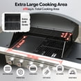 thumbnail image 4 of Brand Man 5-Burner Outdoor Gas Kitchen Grill Island with Side Burner, BBQ Station with Storage Cabinets and Fold-out Prep Table, LPG/NG Convertible, 4 of 9
