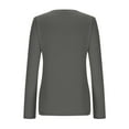 thumbnail image 5 of TKLPEHG Womens Long Sleeve Tops Crew Neck Regular Long Sleeve T Shirts Solid Color Casual Fashion Loose Shirts Going Out Tops Summer Blouses (Gray,S), 5 of 8