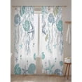 thumbnail image 5 of Teal Coastal Sheer Curtains 2 Panels Set, Starfish Coral Shell Window Sheer Curtains for Living Room/Bedroom, Summer Ocean Beach Light Filtering Rod Pocket Voile Drapes, 52" W x 108" L, 5 of 7