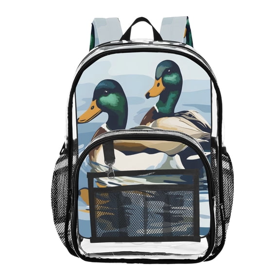 ALAZA Clear Backpack Ducks in Water PVC Transparent BookBag