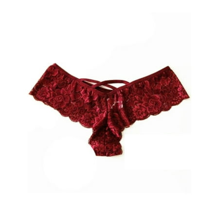 

Dewadbow Womens Girls Lace Underwear Briefs Panties G-String Lingerie Thongs