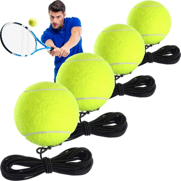 4 Packs Tennis Training Ball with String Tennis Trainer Balls Self