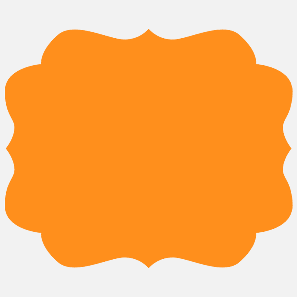 JAM Paper Standard Label Rolls, Vintage Frame Shaped, 2 1/2 x 3, Neon Orange, 125 Labels/Roll
