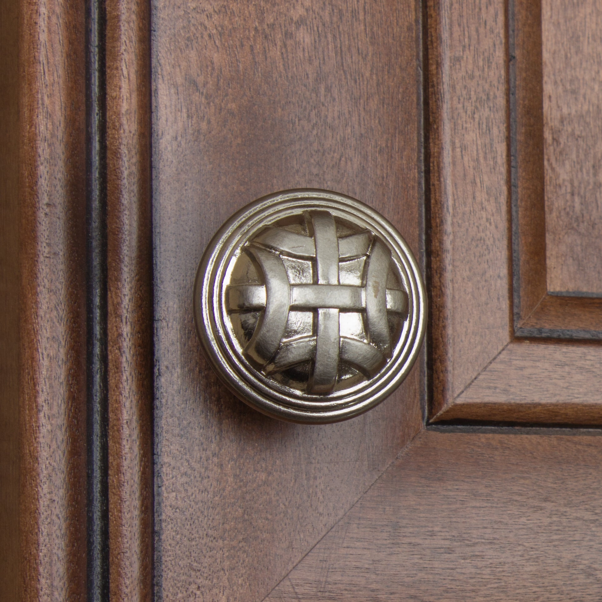 GlideRite 1-1/4 in. Round Braided Cabinet Knob, Satin Nickel