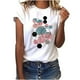 thumbnail image 3 of Puntoco Camiseta suelta de cuello redondo para mujer con estampado gráfico geométrico de moda para mujer Puntoco Puntoco-22, 3 of 9