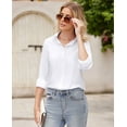 thumbnail image 7 of Siliteelon White Button Down Shirts for Women Long Sleeve Shirts Wrinkle Free Formal Work Office Blouses Tops Dress Shirts Regular Fit, 7 of 7