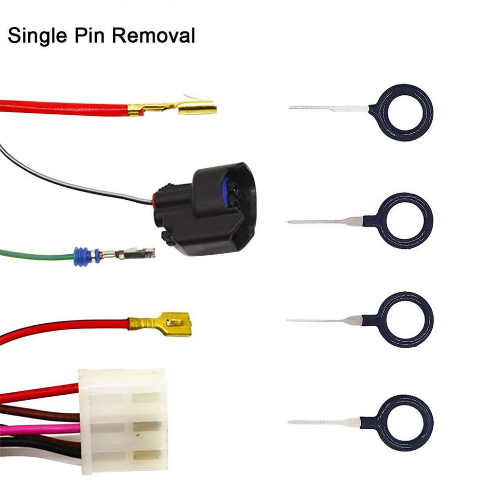 Automotive wiring harness plug terminal removal tool 3piece push pin