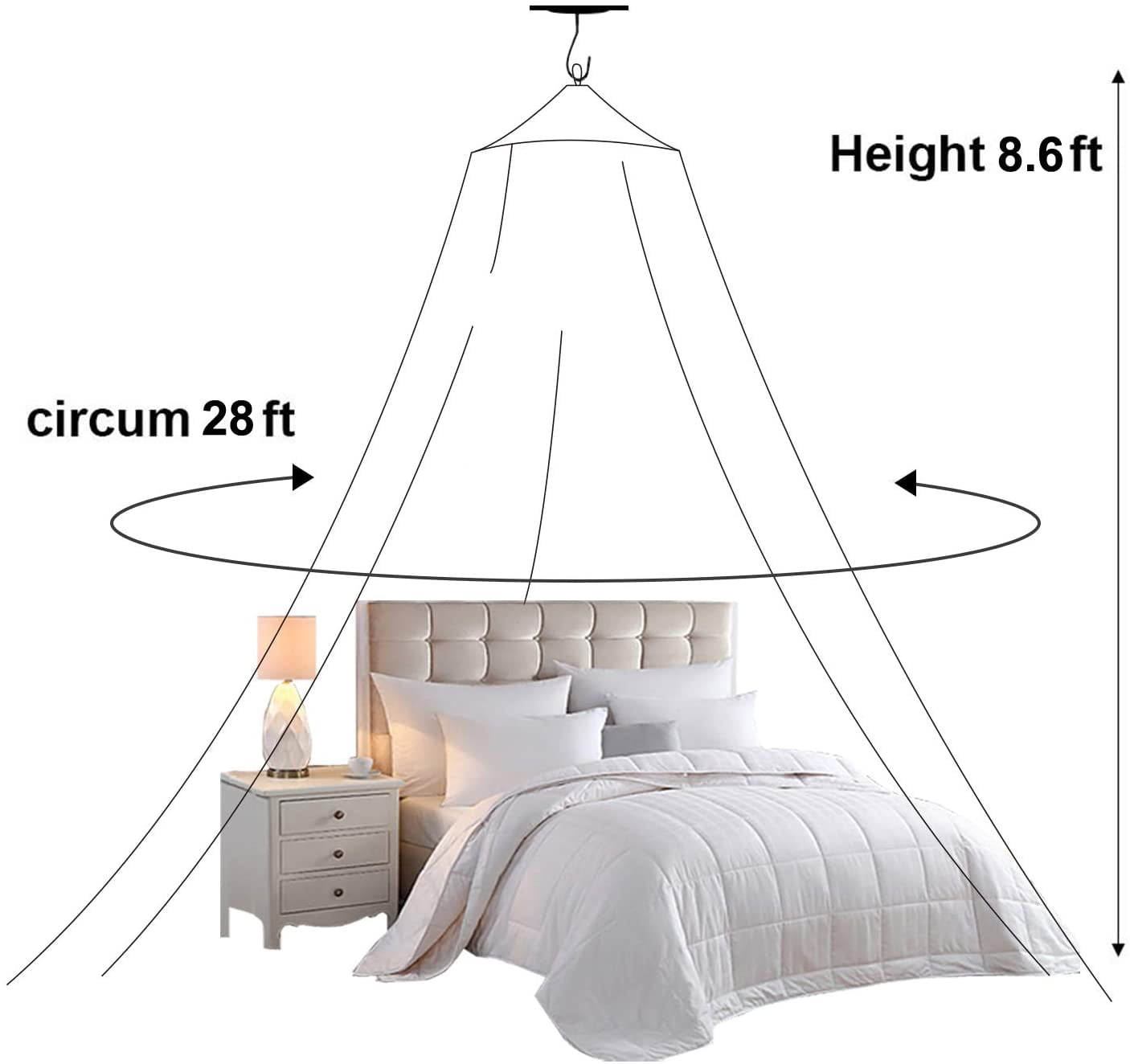 Bed Canopy Lace Mosquito Net for Girls Beds, Unique Princess Play Tent Mesh Canopies Large Lace Dome Curtain Drapes Home & Travel (Green)