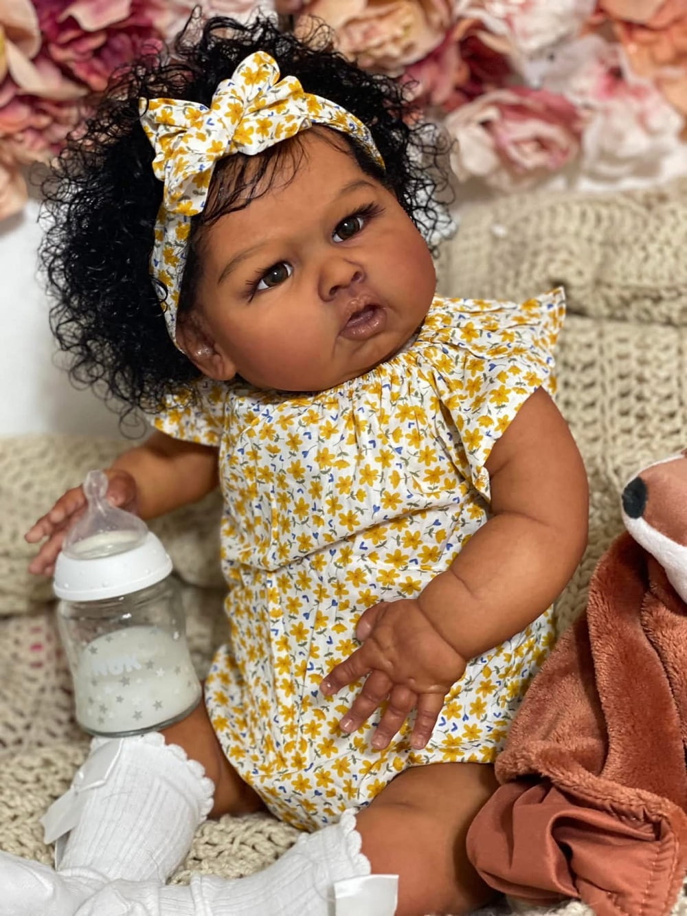 22inch Reborn Baby Dolls Black Girls Realistic Silicone Toddler Lifelike Babies That Look Real boy Eyes Open