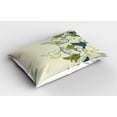 thumbnail image 2 of Ambesonne Birds Pillow Sham 2 Pack, Flock of Flying Pigeons, 36"x20", Green Teal Cream, 2 of 3