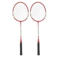 thumbnail image 1 of Badminton Racket Set Of 2, Iron Alloy Professional Training Badminton Rackets Professional Fitness Replacement Equipment for Beginners Training[Red], 1 of 9