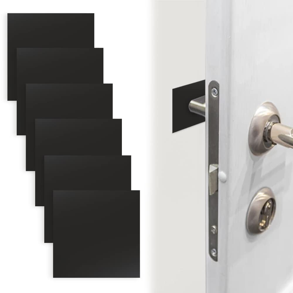 Door Knob Wall Protector Plates 3"x3" 6pc Rubber Door Stopper Wall