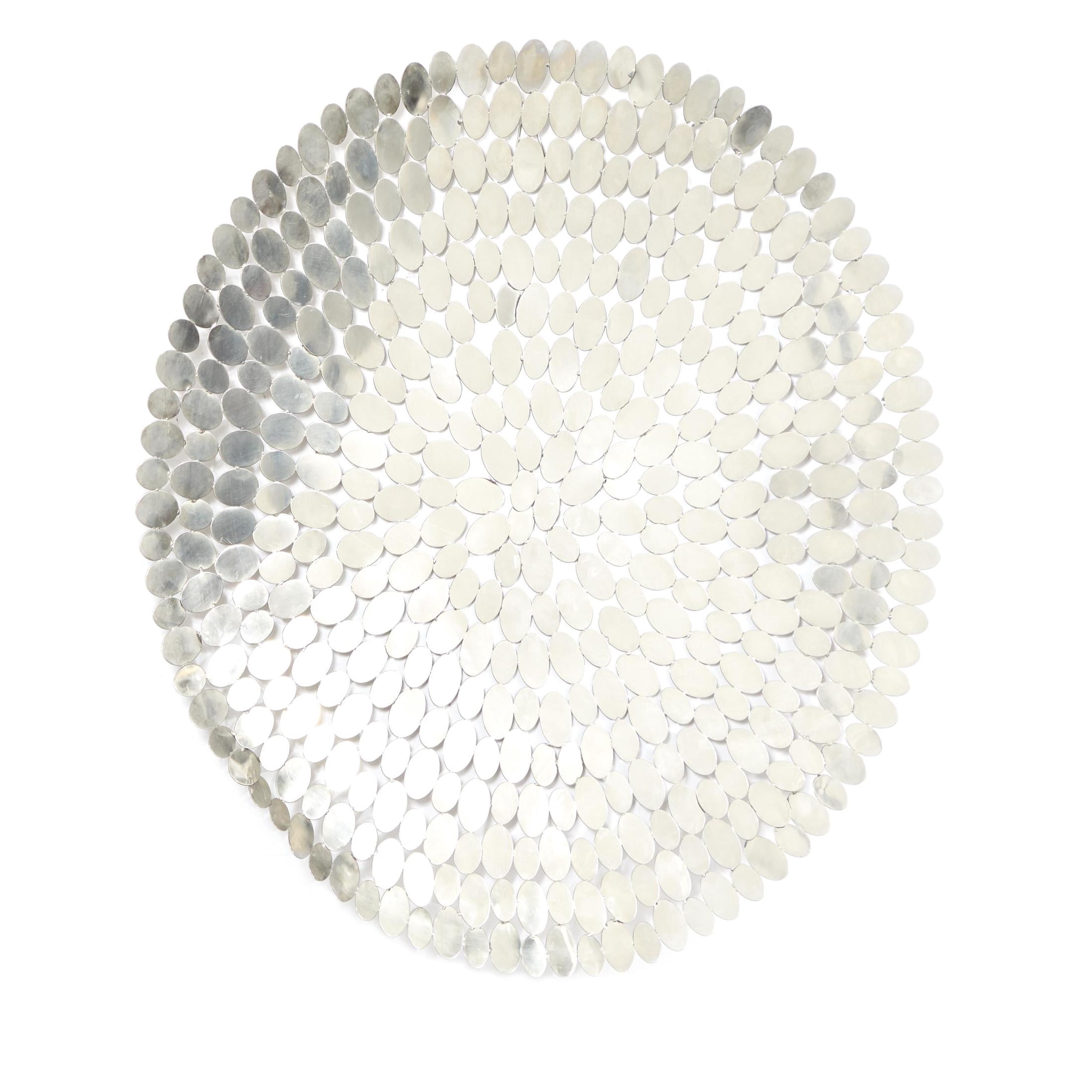 DecMode Silver Stainless Steel Metal Plate Wall Decor
