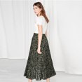 thumbnail image 3 of haxmnou fashion women chiffon loose leopard printed evening party layered pleated skirt green s, 3 of 7