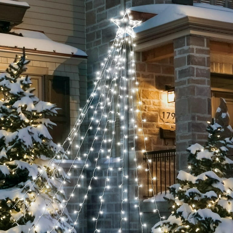 12 Silver Tree Topper Star Low Voltage Warm White Led Lights
