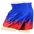 thumbnail image 4 of Men Boxing Shorts MMA Mauy Thai Training Fitness Gym Cage Fight Kickboxing Trunks Clothing Blue Red Flame X-Small, 4 of 8