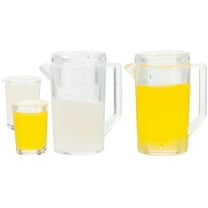 GAXIRE Mini Bottle Toys, Miniature Juice Jug Cup Decor, Plastic, 2 Sets for Kids and Collectors