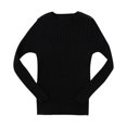 thumbnail image 1 of Honeeladyy Toddler Kids Baby Girls Ribbed Knit Sweater Soft Solid Warm Sweater Pullover Black, 1 of 1