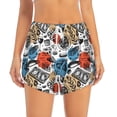 thumbnail image 4 of Lsque French Food Printed Women's Running Shorts with Liner Pockets,Elastic Quick Dry Workout Athletic Gym Yoga Shorts,Womens High Waist Shorts-Large, 4 of 9
