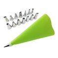 thumbnail image 3 of Juego de 16 boquillas reutilizables para repostería de acero inoxidable con gel de sílice. 16 verde, 3 of 8