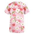 thumbnail image 4 of Xdegoge V-Neck Scrub Tops for Women Heart And Paw Print Graphic Short Sleeve Workwear Casual Tunic With Pockets Soft Stretchy Lightweight Breathable Summer Daily Tops, 4 of 5