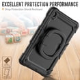thumbnail image 4 of Case for Lenovo Tab M10 Plus 3rd Gen 10.6 inch 2022, 360 Rotating Stand Handle Pencil Holder Shoulder Strap Heavy Duty Shockproof Cover, Black, 4 of 7