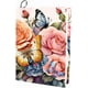 thumbnail image 1 of Funda elástica para libros de 9x11 pulgadas con diseño de flores y mariposas, lavable y reutilizable. Protector grande de nailon elástico para cuadernos., 1 of 9
