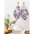 thumbnail image 2 of Purple Flowers Kitchen Dish Towels for Drying Dishes Set of 2, Butterfly Spring Floral Rustic Farmhouse Waffle Weave Microfiber Hand Tea Bathroom Towels Quick Dry & Absorbent Towel 12x12, 2 of 7