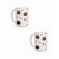 thumbnail image 1 of Duo de tazas de cerámica 445 ml diseño cute de gatos, 1 of 7