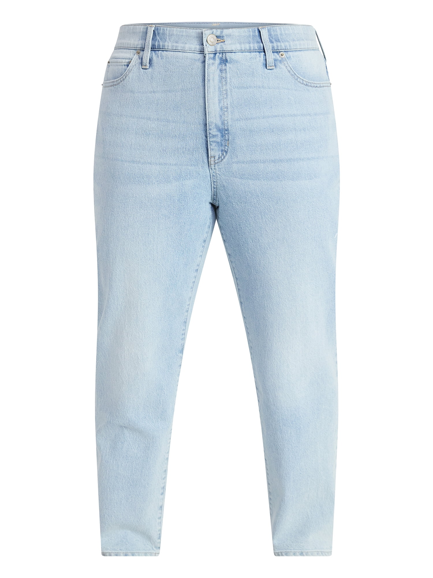 Terra & Sky Women's Plus Signature High Rise Straight Leg Jeans with Control Panel, Sizes 16W-28W