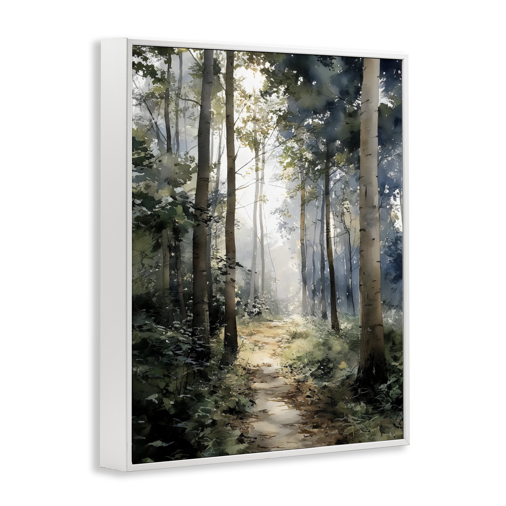 Stupell Industries Forest Path in Morning White Framed Giclee Art, design by Franklyn Gregory