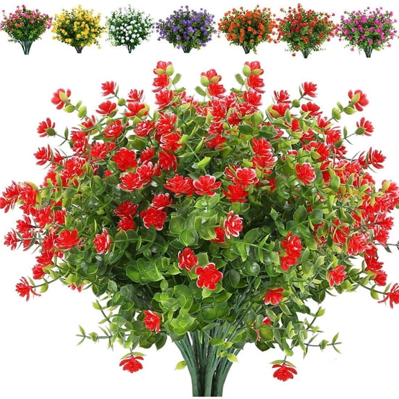 UV Protected Artificial Floral,Fake Outdoor Plant Decor,No Fade Weatherproof Design,Garden Patio Window Box Ornament,Spring Summer Home Decor,Long Lasting Maintenance Free Faux Plant