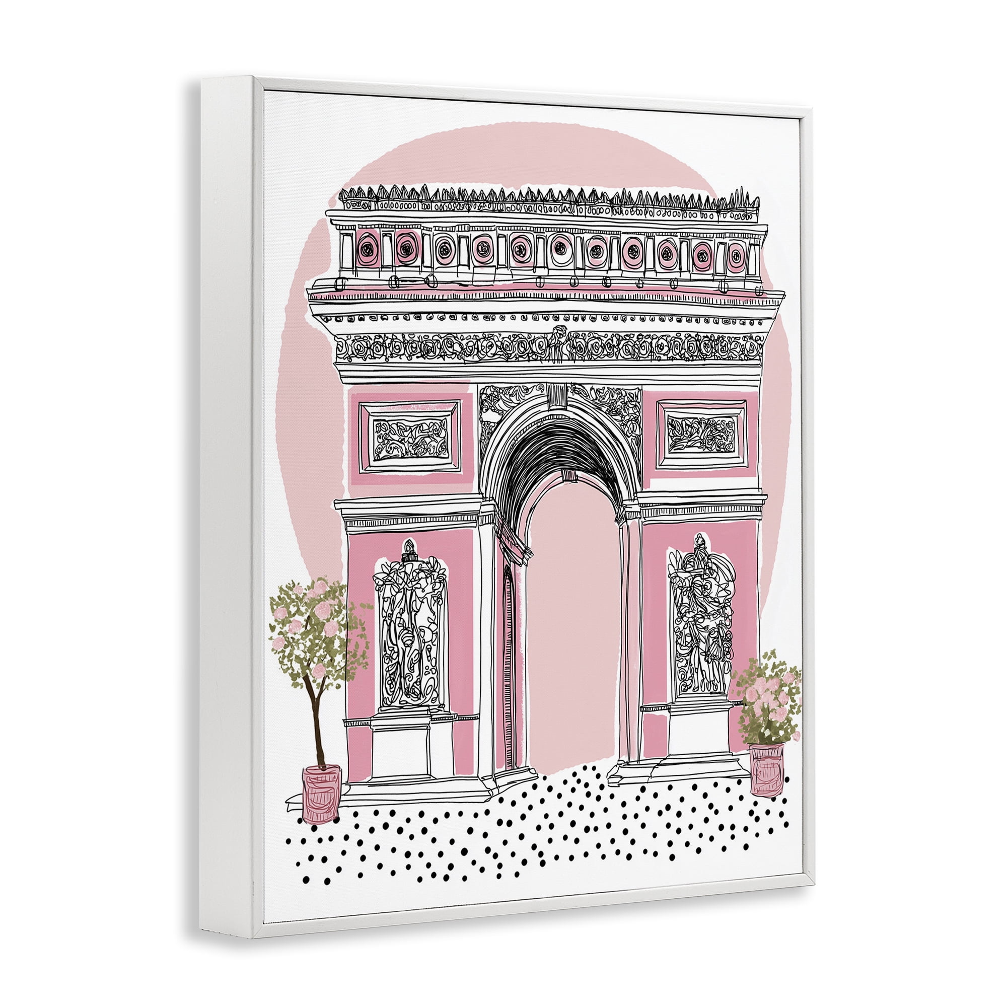 Stupell Industries Pink Neoclassical Archway White Framed Giclee Art, design by Jess Stempel