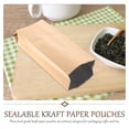 thumbnail image 3 of 100 bolsas de papel kraft con fuelle lateral, selladas con papel de aluminio, para envasar alimentos, para té y frutos secos (18 x 6 x 4), 3 of 8