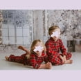 thumbnail image 2 of Pijamas a juego para niños y niñas, conjunto de ropa de tartán rojo para bebés, ropa de dormir para niños, pijamas de Navidad, 2023, 2 of 4
